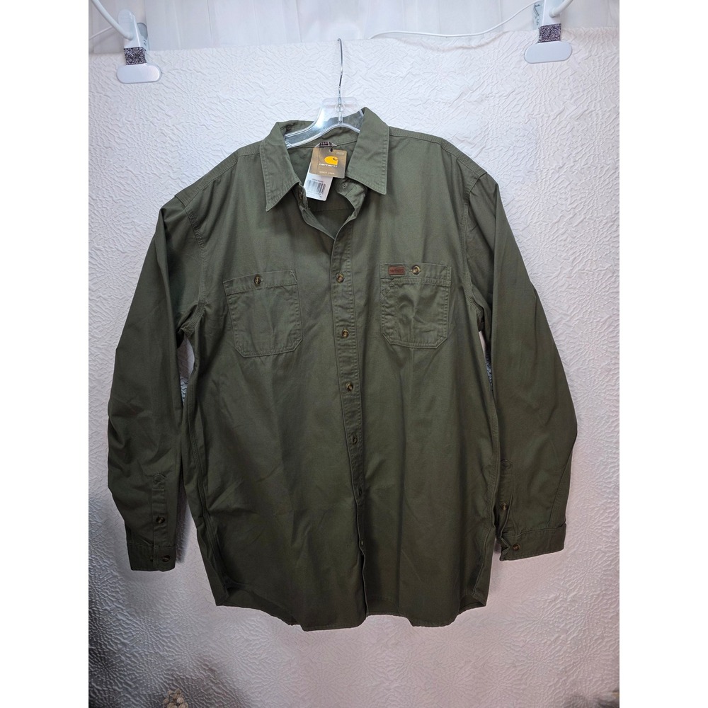 Carhartt Work Shirt Mens XL Tall Army Green NWT 100091 Canvas Button Front